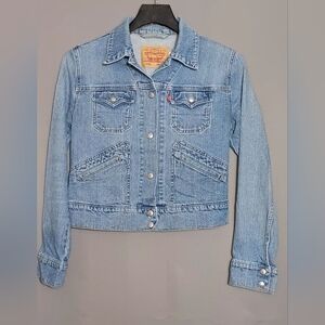 womens levis trucker jacket S blue jean denim 80s 90s y2k classic retro